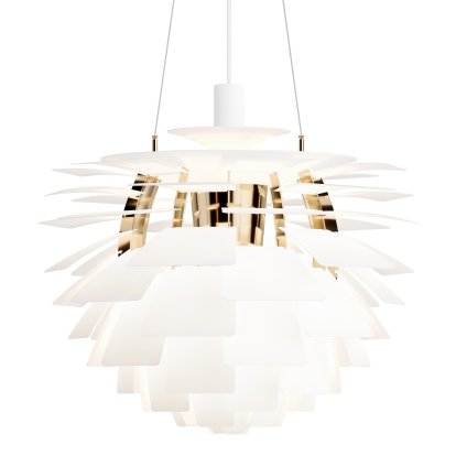 PH Artichoke (Zapfen), Soft white / Messing, Ø 60 cm