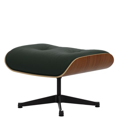 Lounge Chair Ottoman, Nussbaum natur, Leder Premium F jade, Aluminium poliert, Seiten schwarz