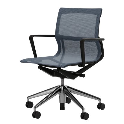 Physix, TrioKnit eisgrau, Deep black / Aluminium, poliert , Hart für Teppichboden