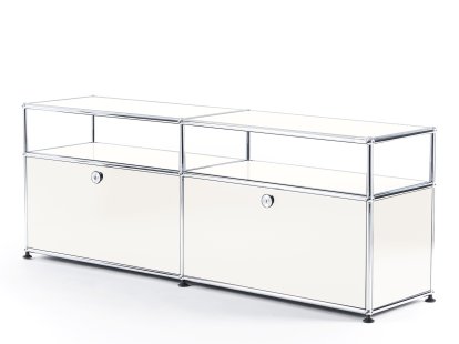 USM Haller TV-Board mit Aufbau, Reinweiß RAL 9010