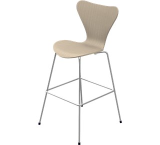 Serie 7 Barhocker 3187/3197, 76 cm, Holz klar lackiert, Esche natur