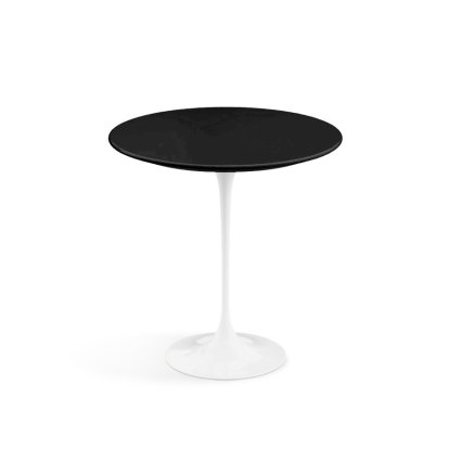 Saarinen Beistelltisch rund, 51 cm, weiß, Fenix schwarz
