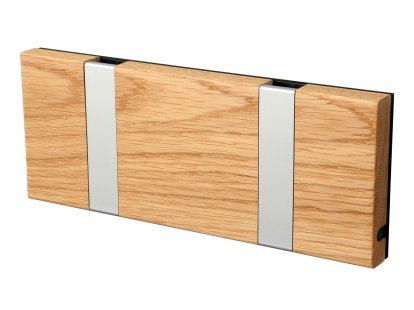 Knax, 2 Haken, Aluminium, Eiche geölt
