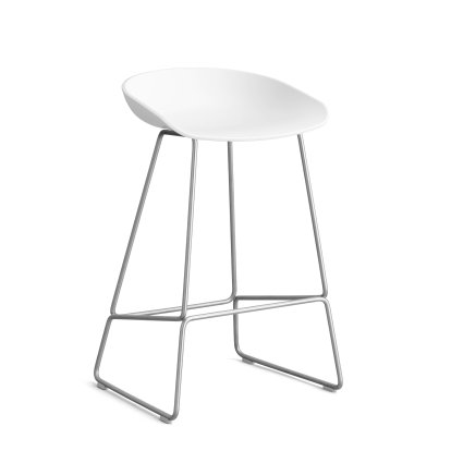 About A Stool AAS 38, Küchenvariante: Sitzhöhe 64 cm, Edelstahl, White 2.0
