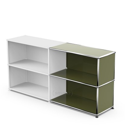 USM Haller Anbaupaket Horizontal 2, Olivgrün RAL 6003, 35 cm