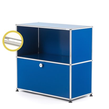 USM Haller E Sideboard M mit Fachbeleuchtung, Enzianblau RAL 5010, Kaltweiß