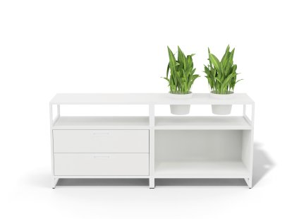M1 Pflanzen Sideboard, Variante 2 (H 70 x B 160 cm), Weiß