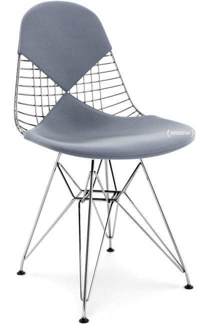 Kissen für Wire Chair (DKR/DKW/DKX/LKR), Sitz- und Rückenkissen (Bikini), Hopsak, Dunkelblau / elfenbein