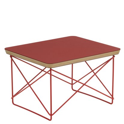 LTR Occasional Table, Linoleum dark brick, Pulverbeschichtet eames classic red