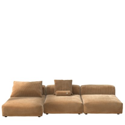 Vetsak Sofa Set 4, Cord velours - Camel, Mit Kissen