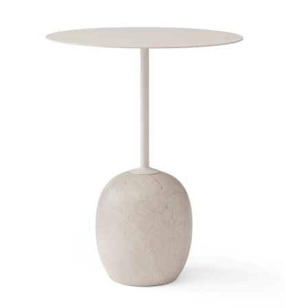 Lato Beistelltisch, Rund (Ø 40 cm), Ivory / Crema Diva Marmor