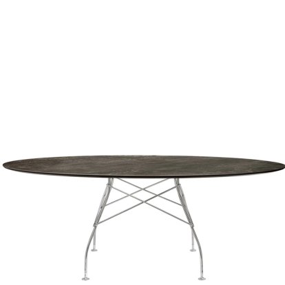 Glossy, Oval 192 x 118 cm, verchromt, Aged Bronze