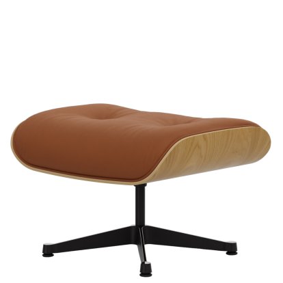 Lounge Chair Ottoman, Kastanie natur, Leder Premium F cognac, Aluminium poliert, Seiten schwarz