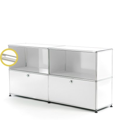 USM Haller E Sideboard L mit Fachbeleuchtung, Reinweiß RAL 9010, Kaltweiß