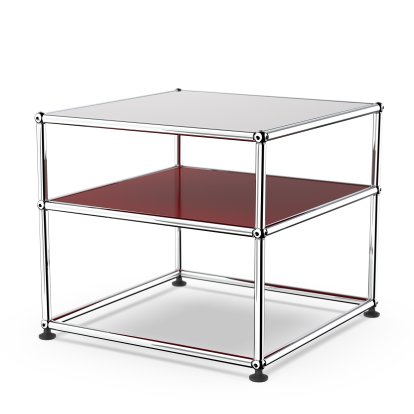 USM Haller Beistelltisch Typ II, Lackiertes Glas, USM rubinrot