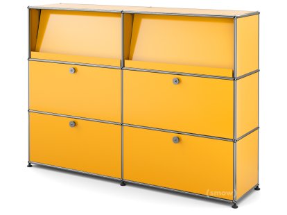 USM Haller Highboard L mit Schrägtablaren, Goldgelb RAL 1004