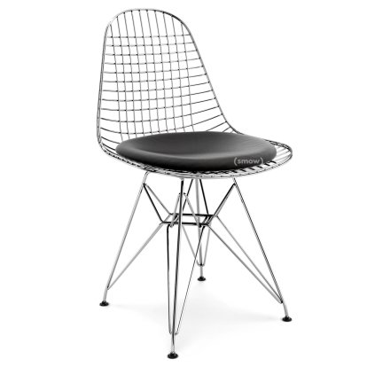 Kissen für Wire Chair (DKR/DKW/DKX/DKL/LKR), Sitzkissen, Leder (Standard), Nero