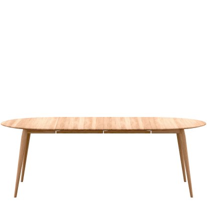 PLAYdinner Round Tisch, Eiche natur geölt, Mit zwei Einlegeplatten (L 120-220 cm), Eiche natur geölt