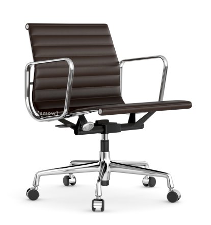Aluminium Chair EA 117, Verchromt, Leder (Standard), Kastanie