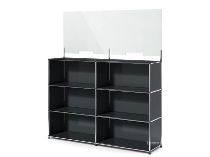 USM Haller Counter L mit Security Screen, Anthrazitgrau RAL 7016