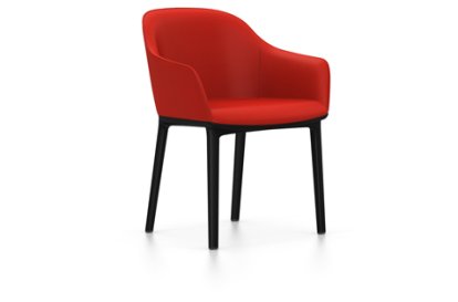 Softshell Chair auf Vierbeinfuß, Basic dark, Plano, Poppy red, Filzgleiter für harte Böden