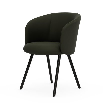 Mikado Armchair, Aluminium pulverbeschichtet basic dark, Plano, Coconout / forest, Gleiter für Teppichboden
