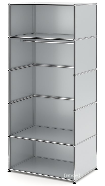 USM Haller Garderobe M mit Kleiderstange Typ II, USM mattsilber