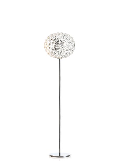 Planet Stehleuchte, 130 cm, Glasklar/silber