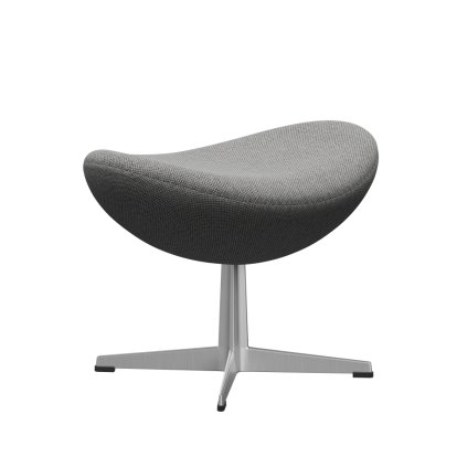 Egg Fußhocker, Re-wool, 108 - Off white / natural, Satingebürstetes Aluminium