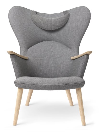 CH78 Mama Bear Chair, Passion - dunkelgrau, Eiche geseift, Mit Nackenkissen