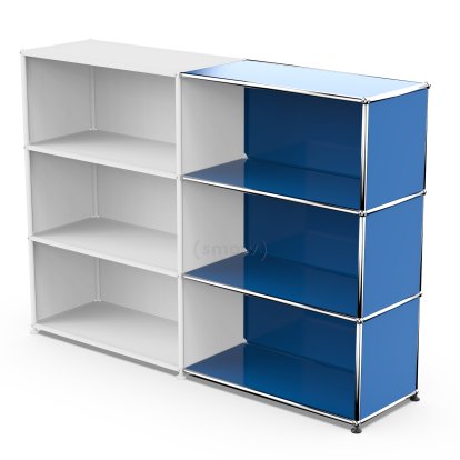 USM Haller Anbaupaket Horizontal 3, Enzianblau RAL 5010, 35 cm