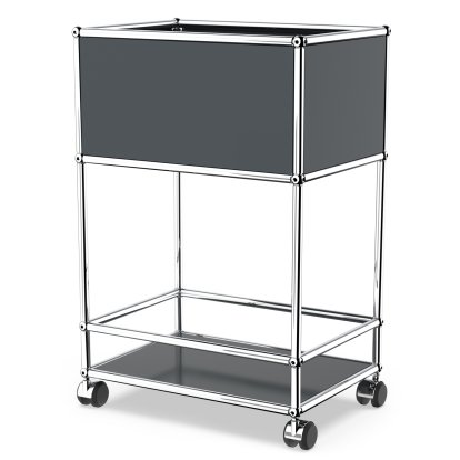 USM Haller Bar Sideboard Typ II, Anthrazitgrau RAL 7016, Weiche Rollen für harte Böden