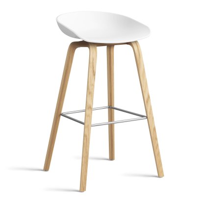About A Stool AAS 32, Barvariante: Sitzhöhe 74 cm, Eiche lackiert, White 2.0