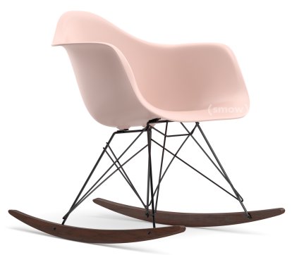Eames Plastic Armchair RE RAR, Zartrosé, Beschichtet basic dark, Ahorn dunkel