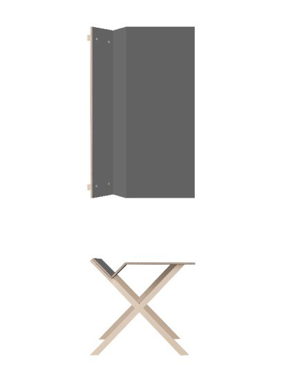 Kant Sekretär, FU (Sperrholz Birke) Laminat dunkelgrau seidenmatt, 140 cm