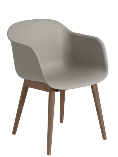 Details Muuto Fiber Armchair Wood Fiber Armchair Wood, Grau / dunkelbraun