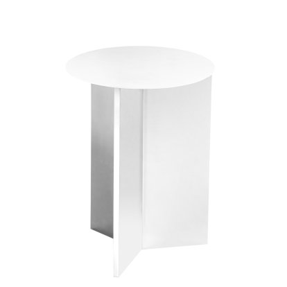 Slit Beistelltisch Metall, H 47 x Ø 35 cm, White powder coated