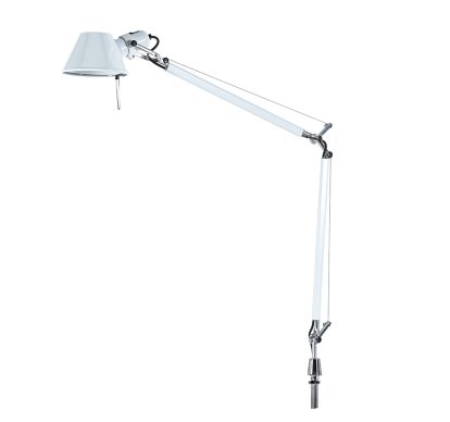 Tolomeo Tavolo, Weiß, mit Schraubbefestigung (Tischbohrung notwendig), Halogenlampe