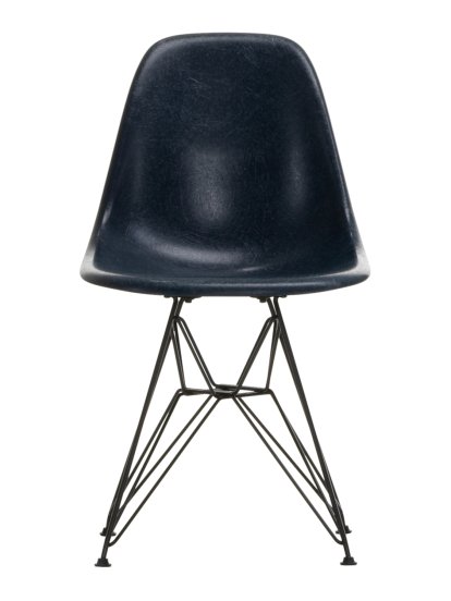 Eames Fiberglass Chair DSR, Eames navy blue, Pulverbeschichtet basic dark glatt