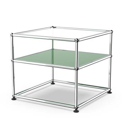 USM Haller Beistelltisch Typ II, Glas, USM grün