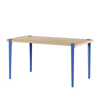 Balthazar Esstisch, Eichenfurnier, Azurblau