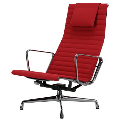 Aluminium Chair EA 124, Verchromt, Hopsak, Rot / poppy red