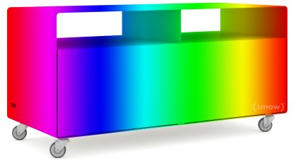 TV Lowboard R 108, Wunschfarbe (RAL Perl), Industrierollen