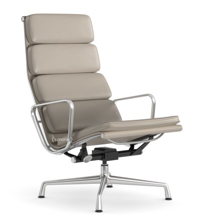 Soft Pad Chair EA 222, Untergestell poliert, Leder Premium F sand, Plano mauve grau