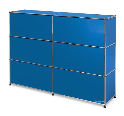USM Haller Theke Typ 1, Enzianblau RAL 5010, 150 cm (2 Elemente), 35 cm