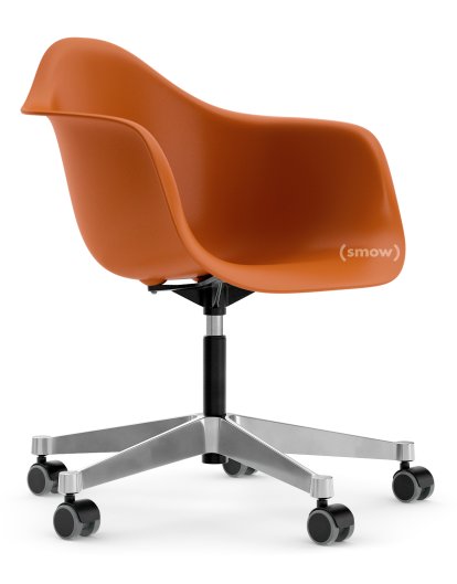 Eames Plastic Armchair RE PACC, Rostorange, Ohne Polsterung, Ohne Polsterung