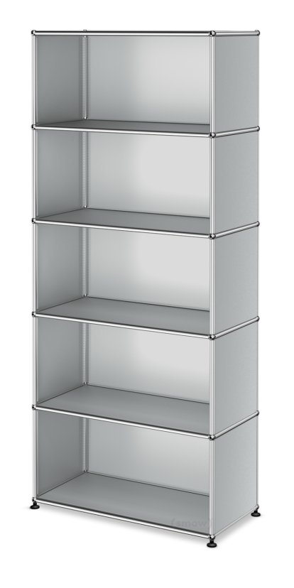 USM Haller Aktenregal M, individualisierbar, USM mattsilber, Offen, Offen, Offen, Offen