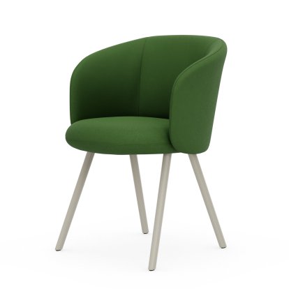 Mikado Armchair, Aluminium pulverbeschichtet kreidefarben, Plano, Wiesengrün / forest, Gleiter für Teppichboden