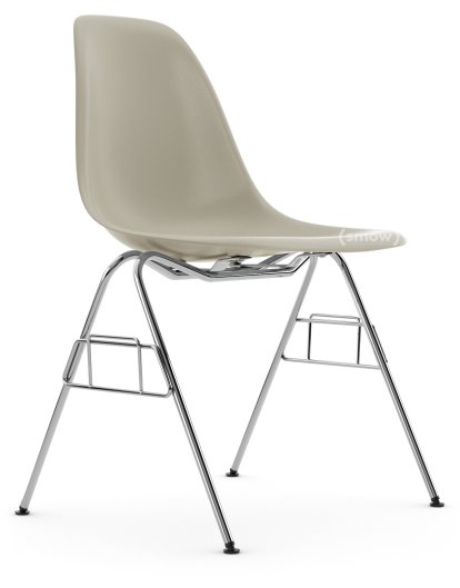 Eames Plastic Side Chair DSS / DSS-N, Kieselstein, Ohne Polsterung, Ohne Polsterung, Ohne Reihenverbindung (DSS-N)