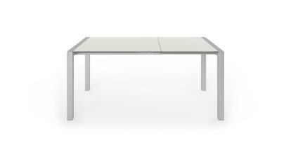Sushi Esstisch, Laminat sandgrau, L 100-170 x B 100 cm, Aluminium eloxiert